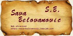 Sava Belovanović vizit kartica